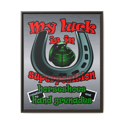 my luck - framed canvas art (brushed nickel)