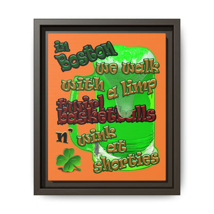 celtics logo - framed canvas art (crusta)