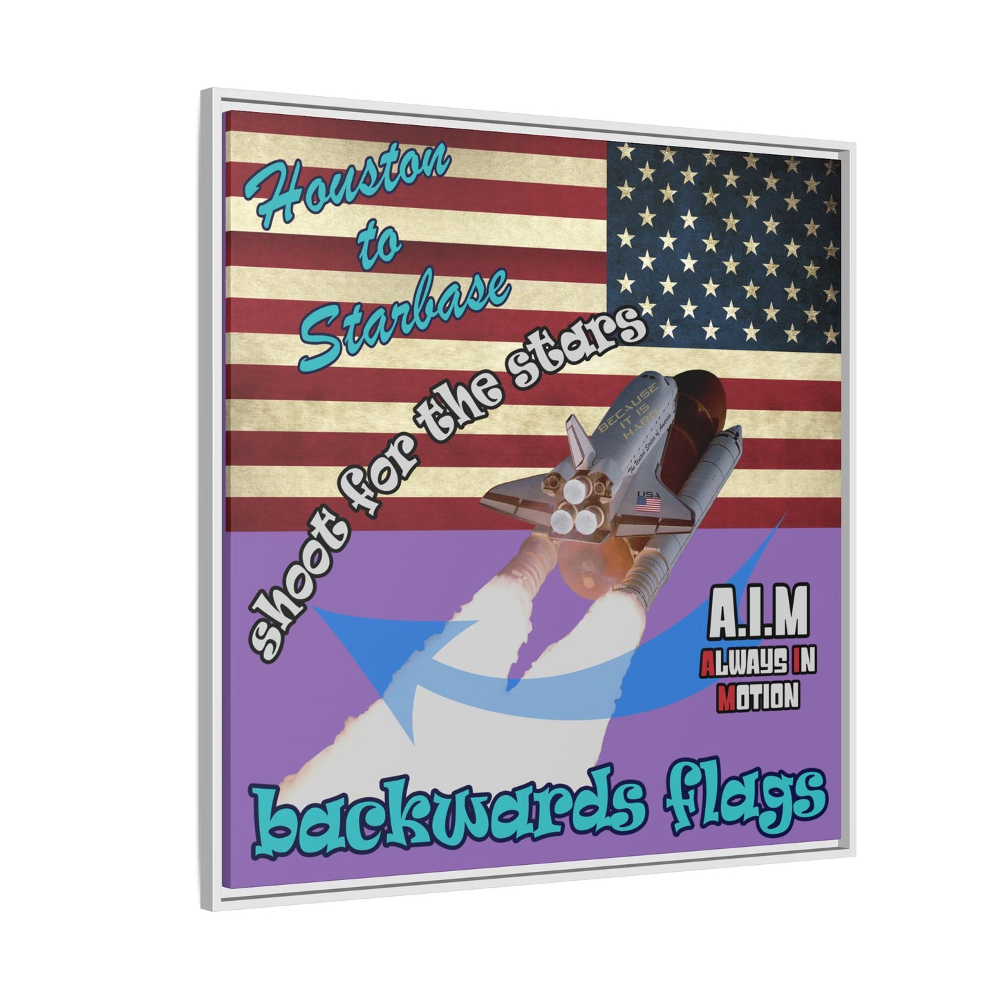 shoot for the stars - framed canvas art (light purple)