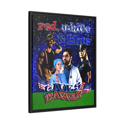 rw&b lives matter - framed canvas art ('snoops' background)