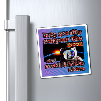 defy conquer reach - Magnets - (light blue-purple wave)
