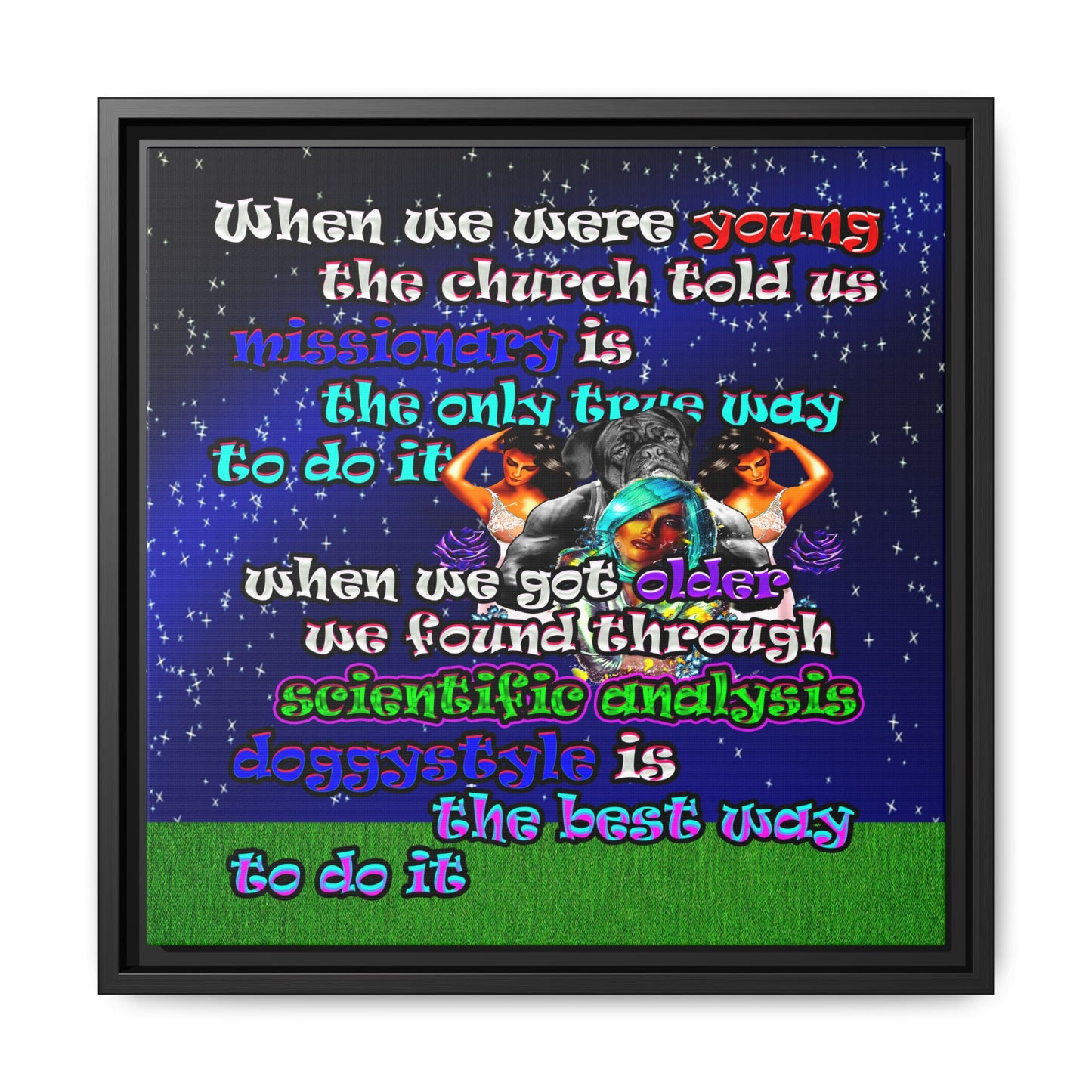 doggystyle - framed canvas art ('snoops' background)