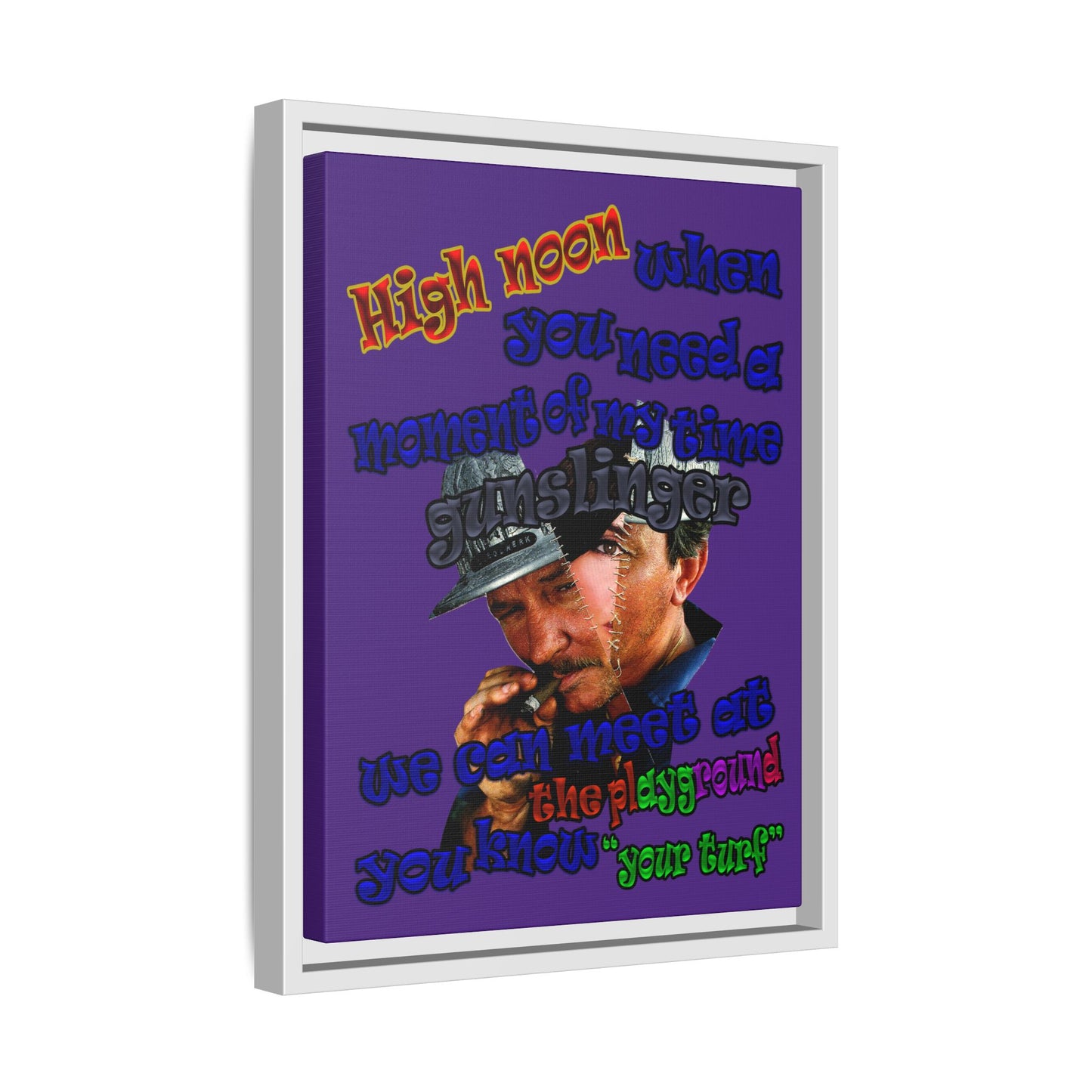 high noon - framed canvas art (purple)