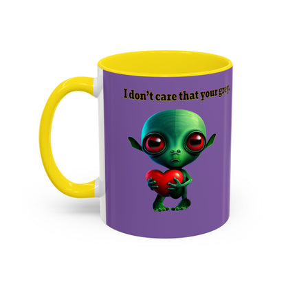 I don't care that your grey - Accent Mug (light purple)