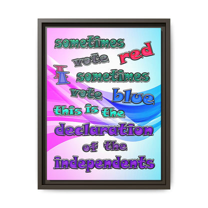 declaration of the independents - framed canvas art (light blue-pink wave)