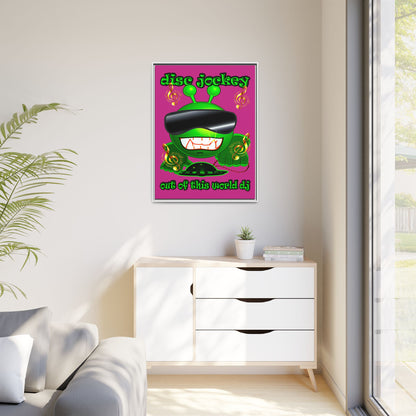 disc jockey - framed canvas art (pink)