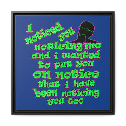 noticed you noticing - framed canvas art (dark blue)