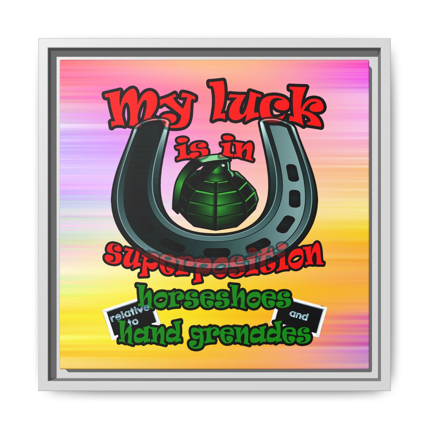 my luck - framed canvas art (color blur)