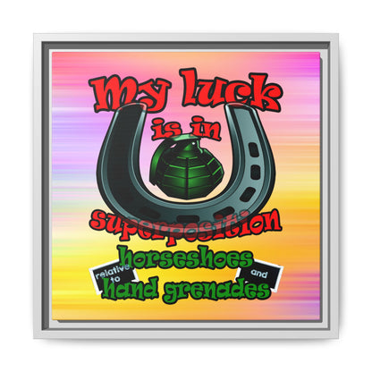 my luck - framed canvas art (color blur)