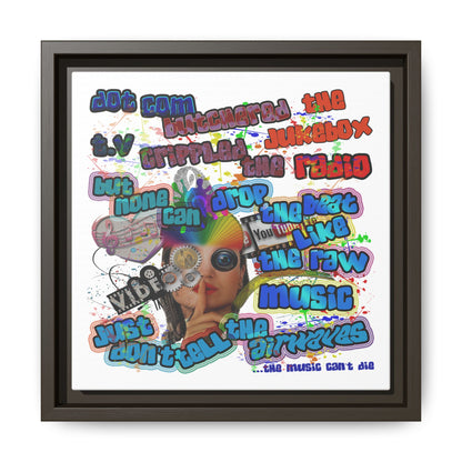 drop the beat - framed canvas art (white)