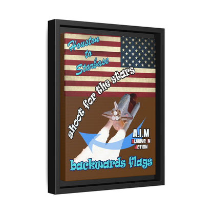 shoot for the stars - framed canvas art (brown)