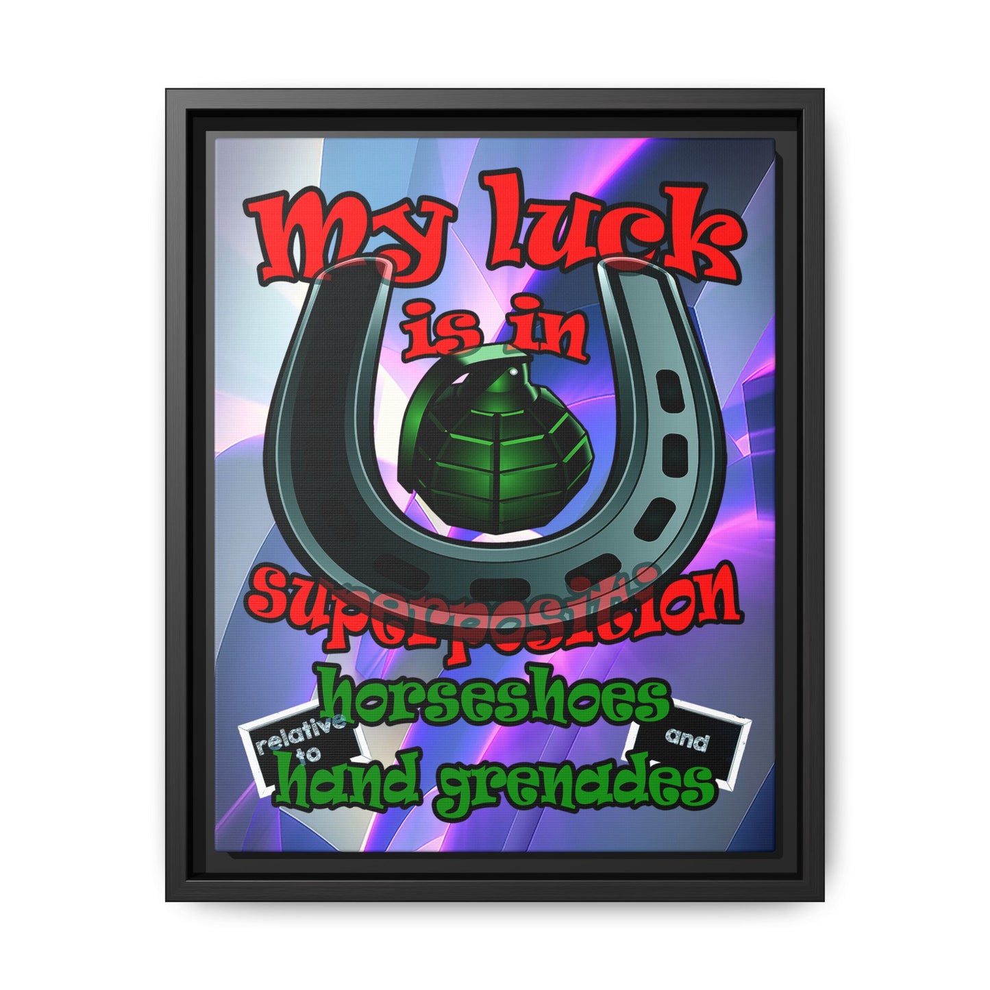 my luck - framed canvas art (grey-pink wave)