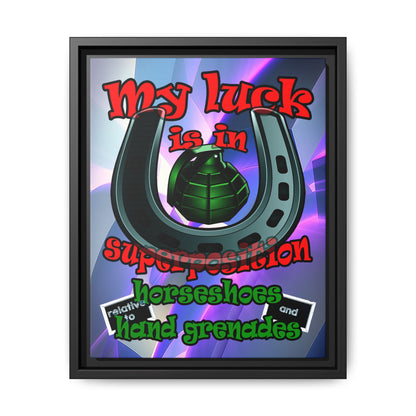 my luck - framed canvas art (grey-pink wave)
