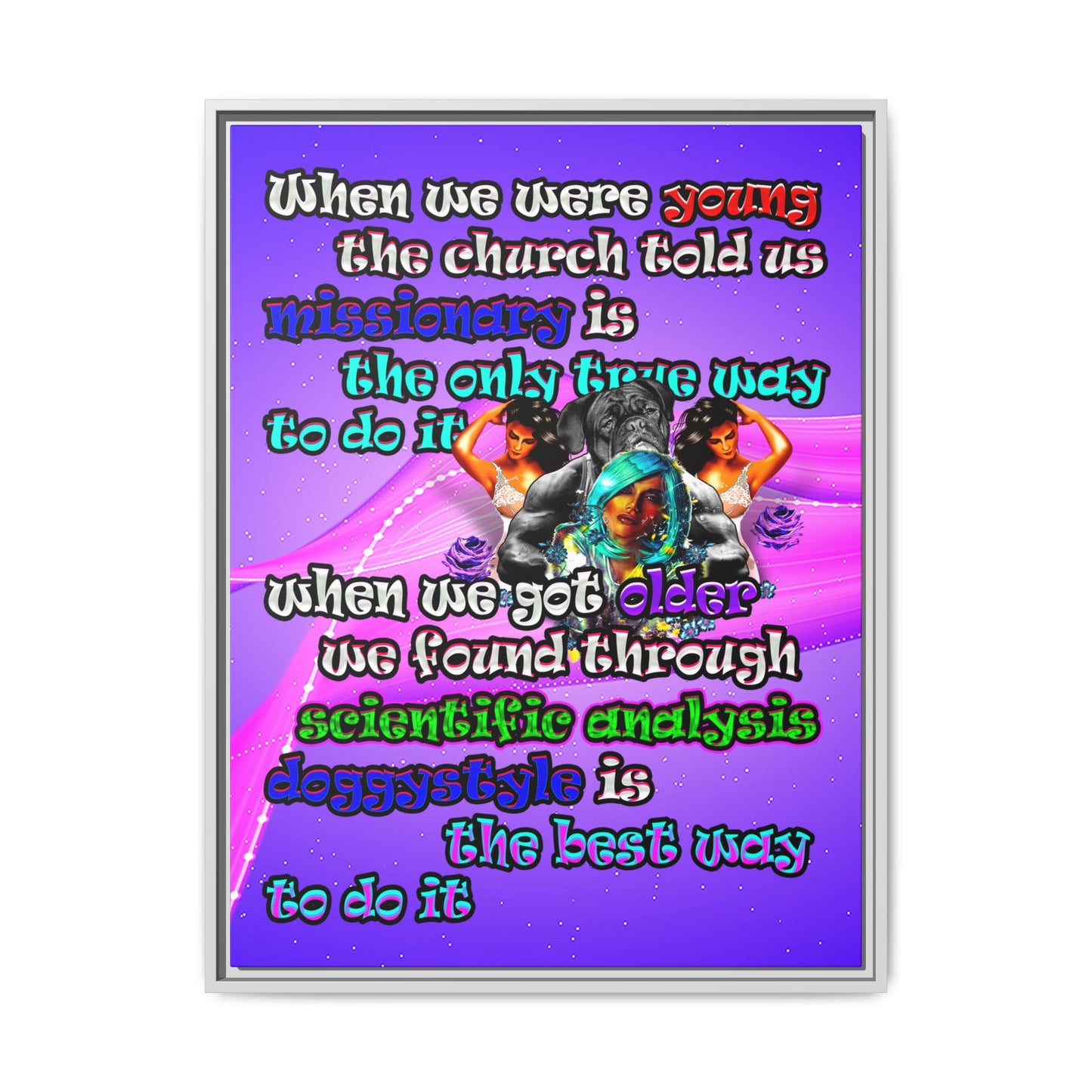 doggystyle - framed canvas art (purple-pink wave)