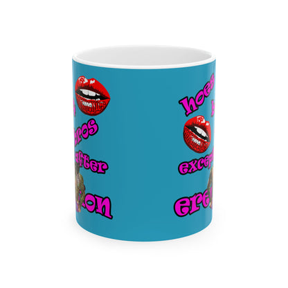 hoes b4 bros - White Mug (turquoise)