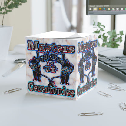 em cee squared - note cube (white marble)