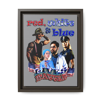 rw&b lives matter - framed canvas art (grey)