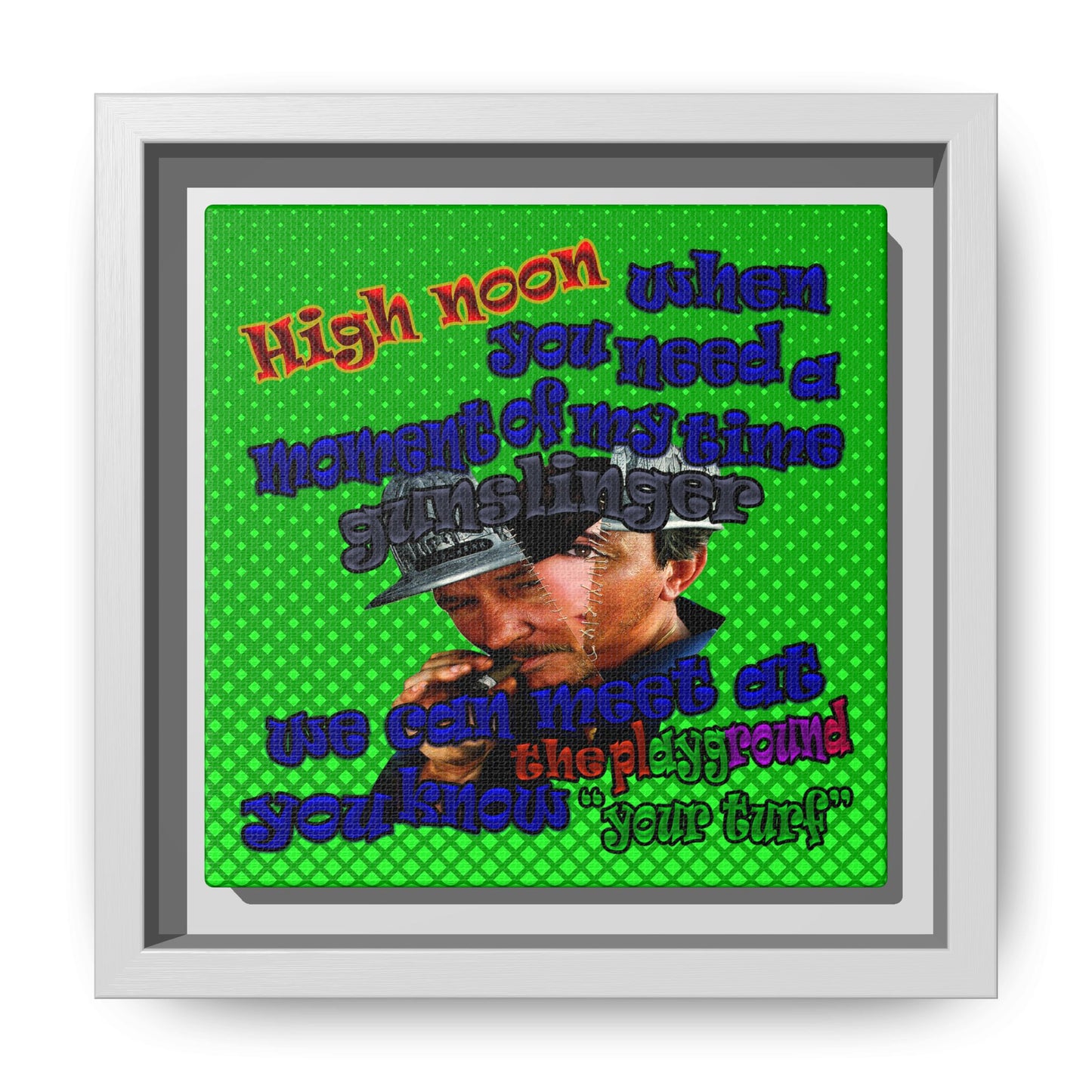 high noon - framed canvas art (logo green)