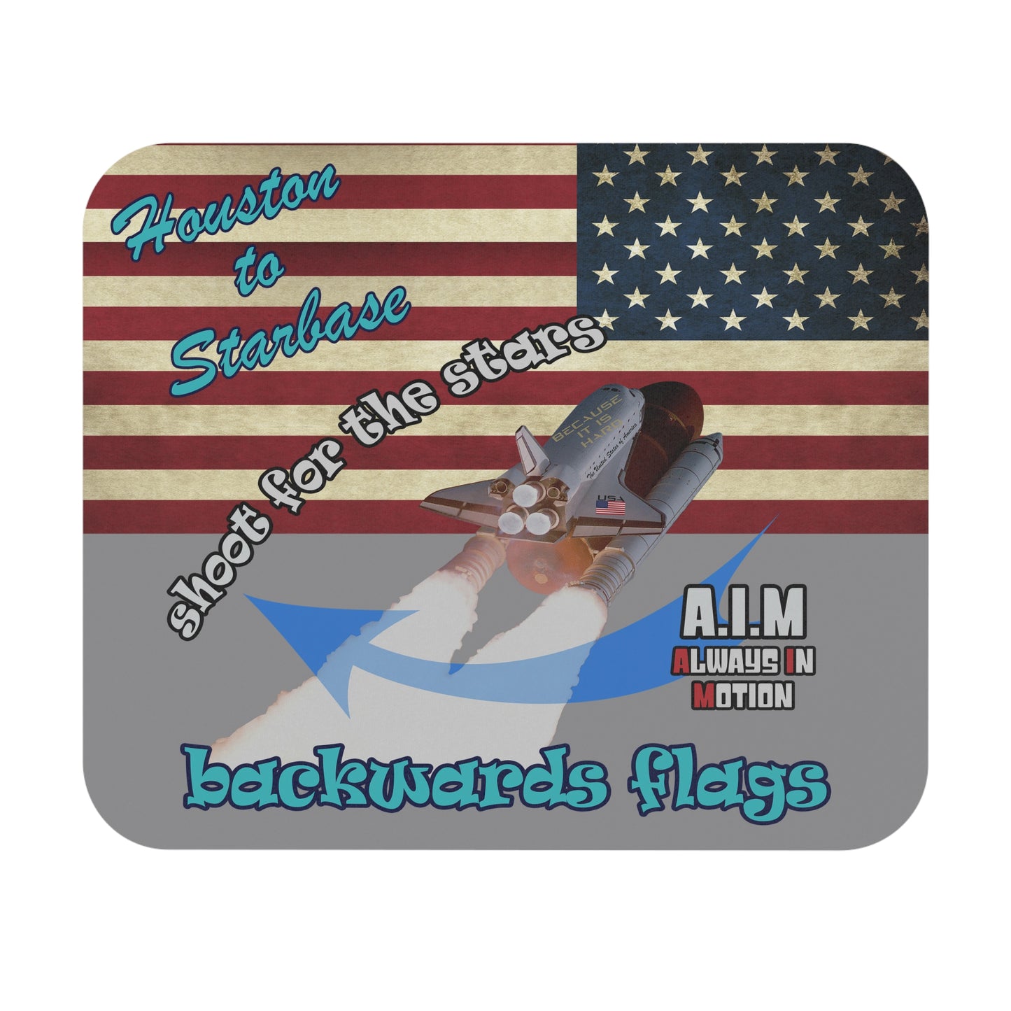 shoot for the stars - Mouse Pad (Rectangle) - (grey)