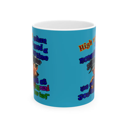 high noon - White Mug (turquoise)