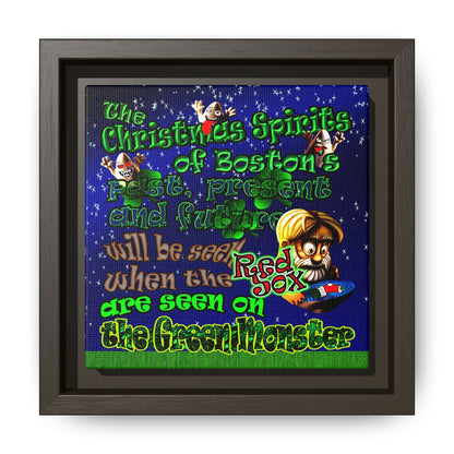 christmas spirits of boston - framed canvas art ('snoops' background)