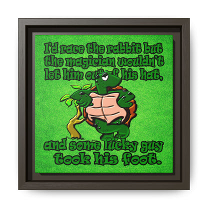 turtle race - framed canvas art (green turf)