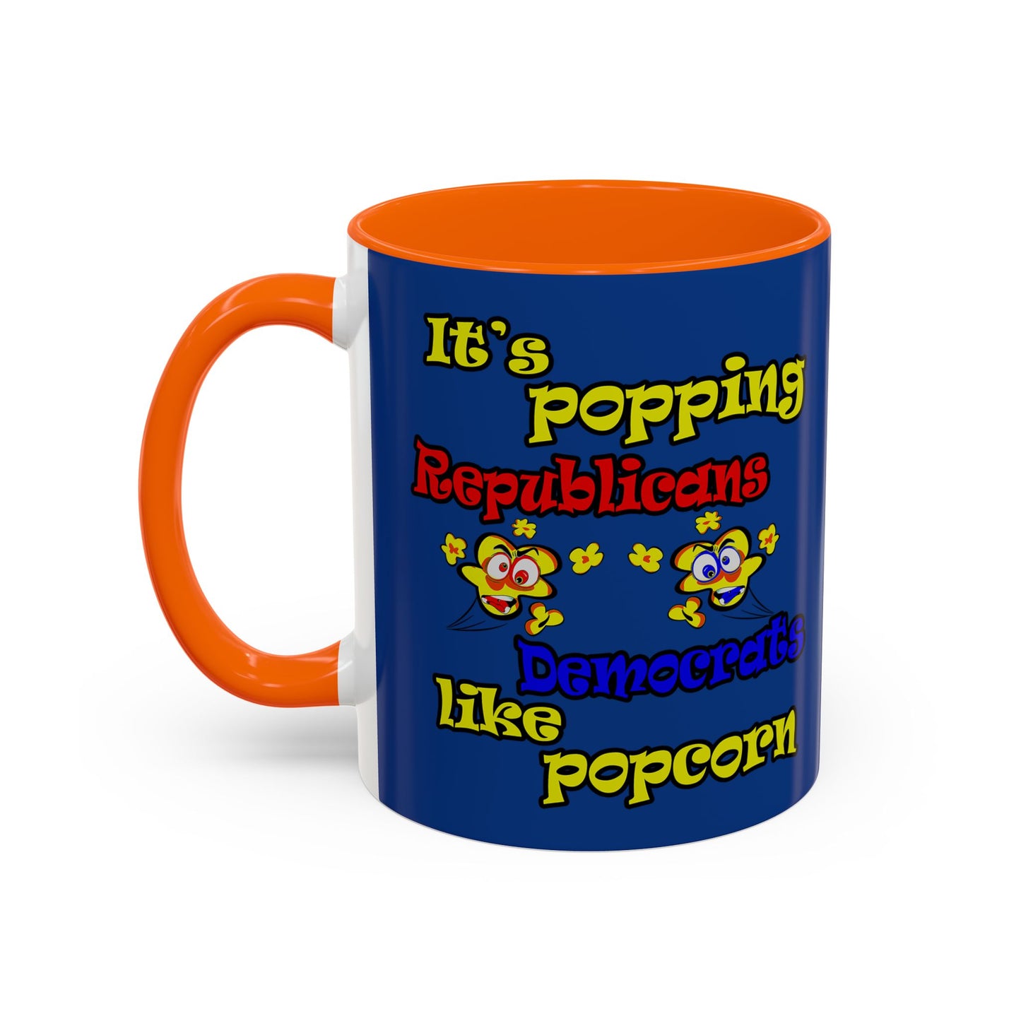 popping like popcorn - Accent Mug (dark blue)