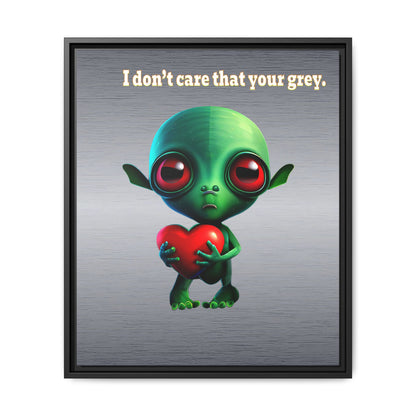I don't care that your grey - framed canvas art (brushed nickel)