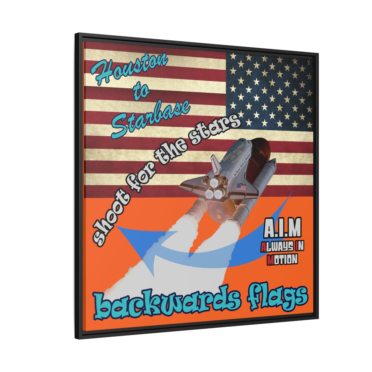 shoot for the stars - framed canvas art (orange)
