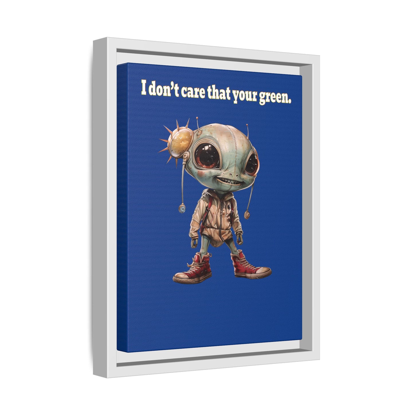 I don't care that your green - framed canvas art (dark blue)