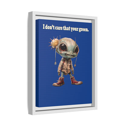 I don't care that your green - framed canvas art (dark blue)