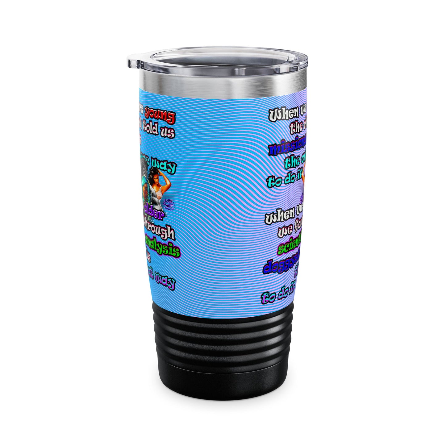 doggystyle - Ringneck Tumbler, 20oz (light blue-purple wave)