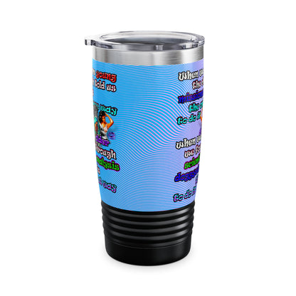 doggystyle - Ringneck Tumbler, 20oz (light blue-purple wave)