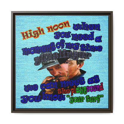 high noon - framed canvas art (faded blue)