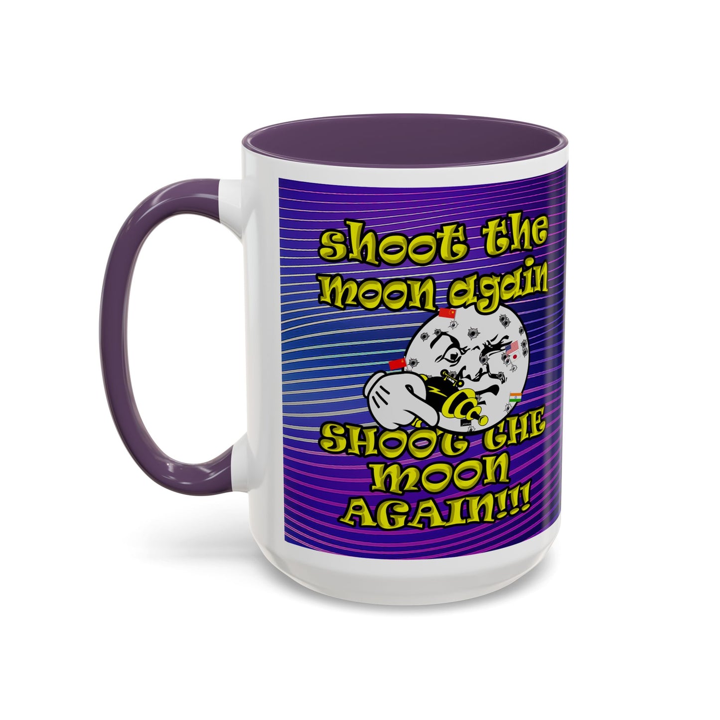 shoot the moon again - Accent Mug (purple wave)