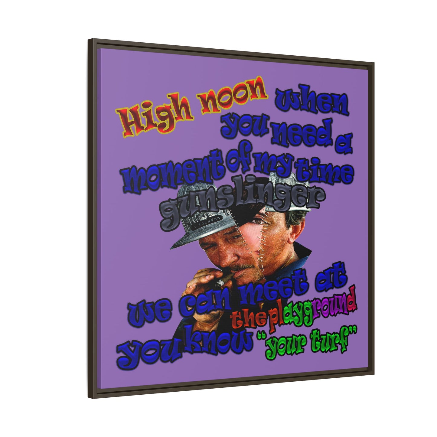 high noon - framed canvas art (light purple)