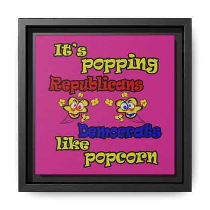 popping like popcorn - framed canvas art (pink)