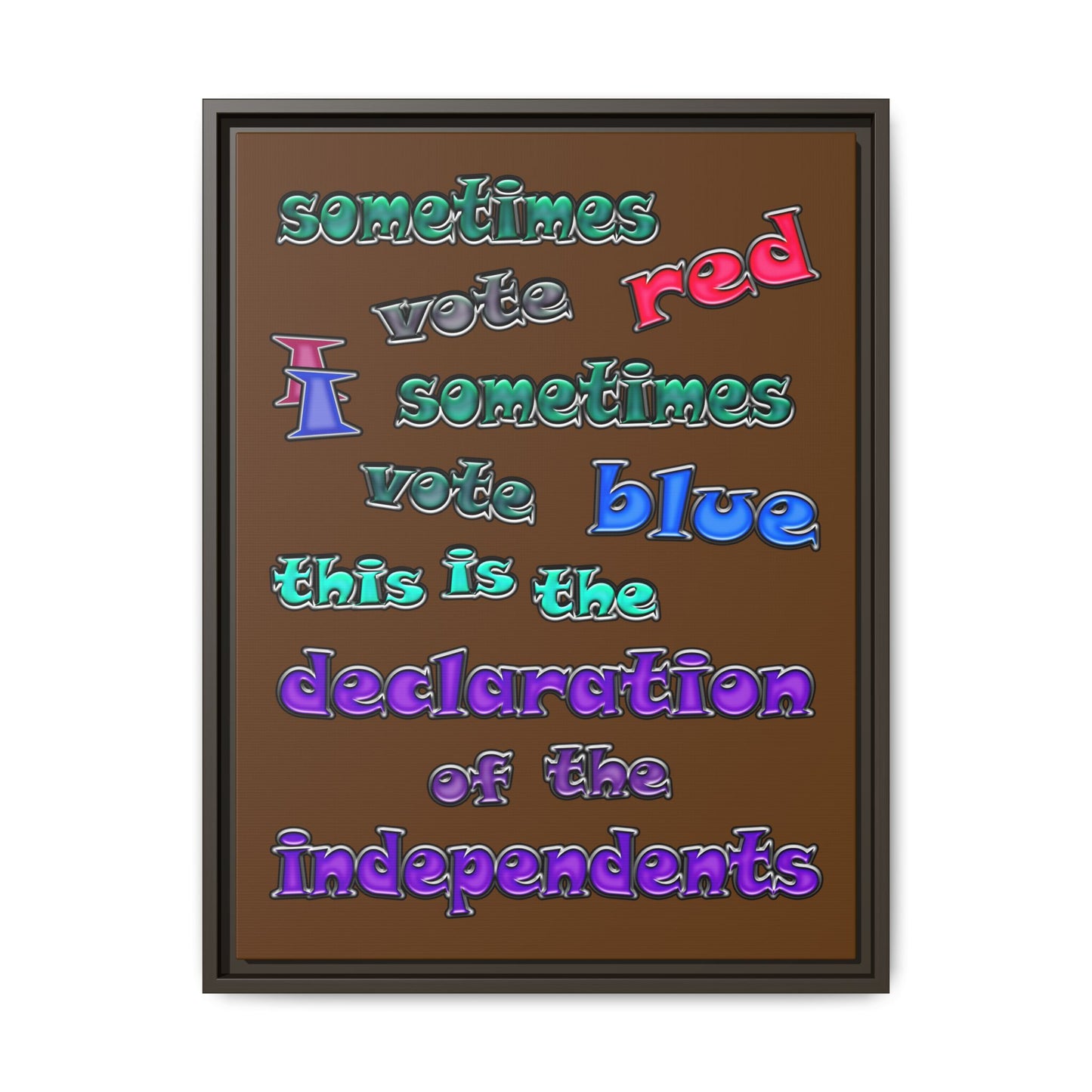 declaration of the independents - framed canvas art (brown)