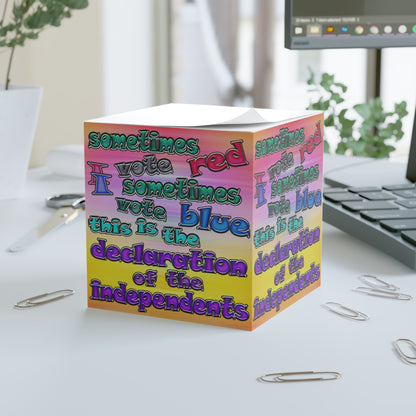 declaration of the independents - note cube (color blur)