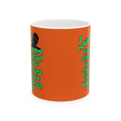 noticed you noticing - White Mug (orange)