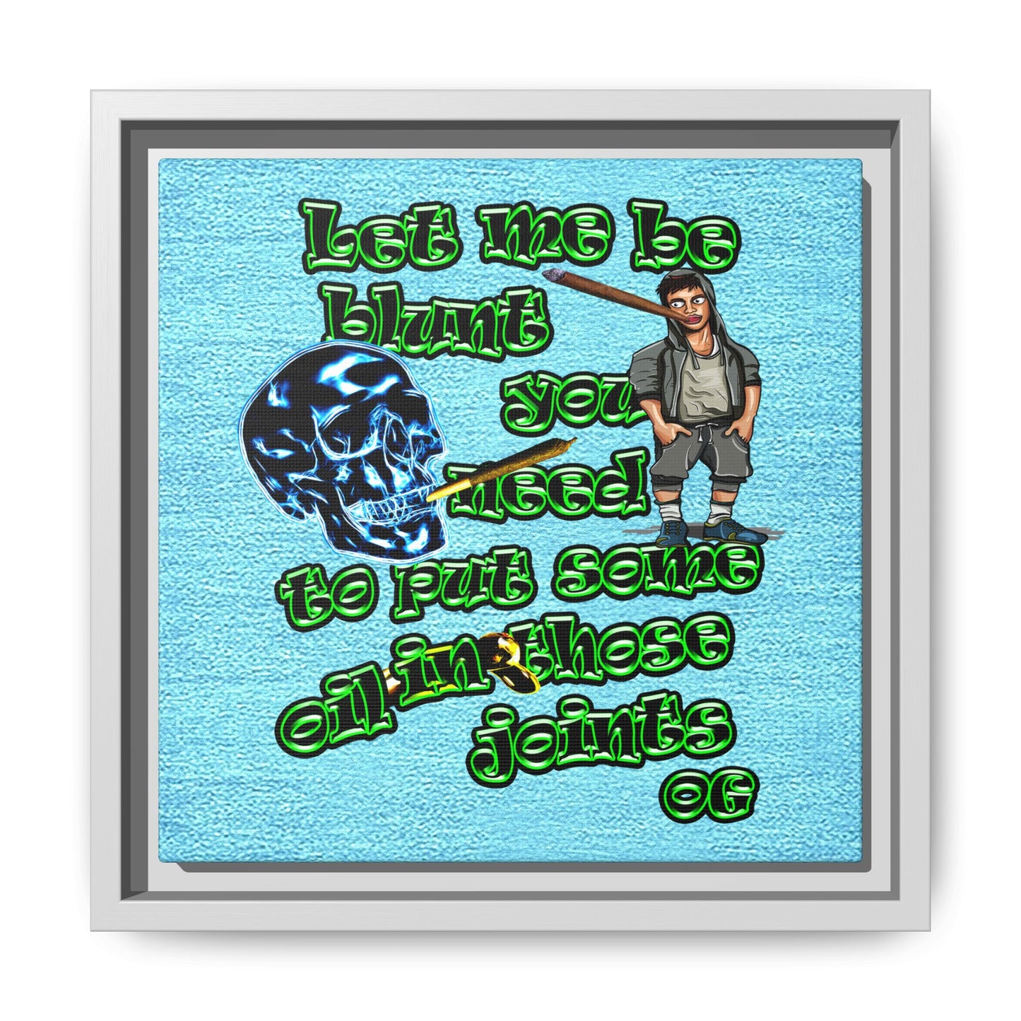 og - framed canvas art (faded blue)