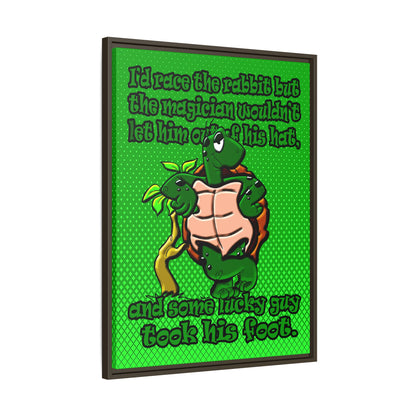 turtle race - framed canvas art (logo green)
