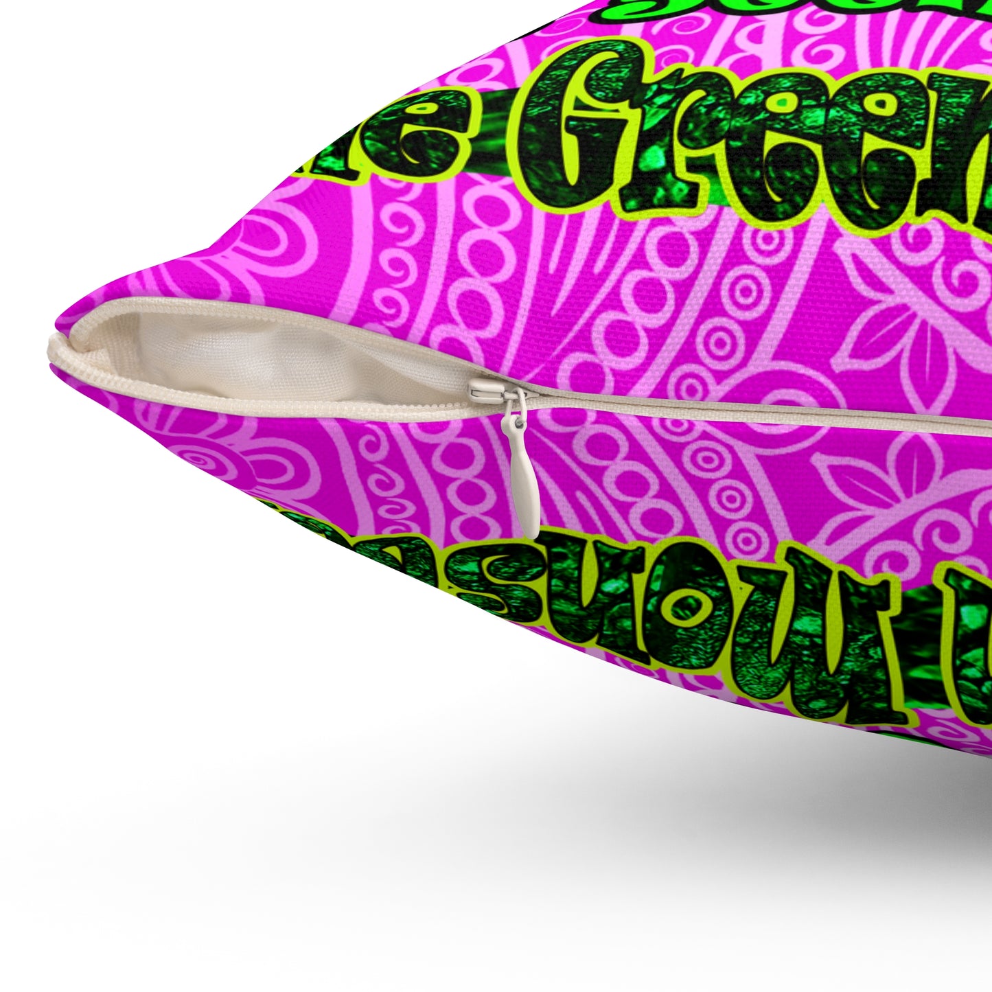 christmas spirits of boston - Spun Polyester Square Pillow - (pink swirl)
