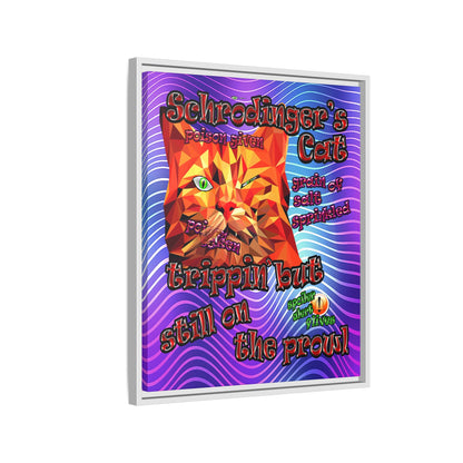 schrodinger's cat - framed canvas art (purple wave)