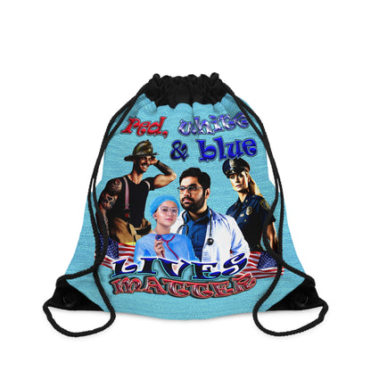 rw&b lives matter - Drawstring Bag (faded blue)