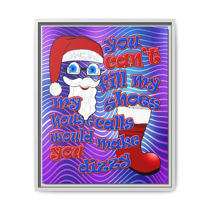 santa's shoes - framed canvas art (purple wave)