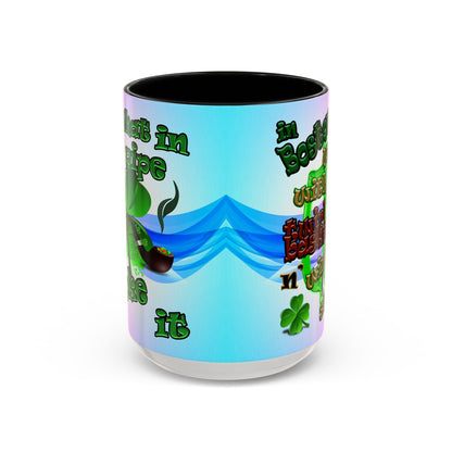 celtics logo - Accent Mug (light blue-pink wave)