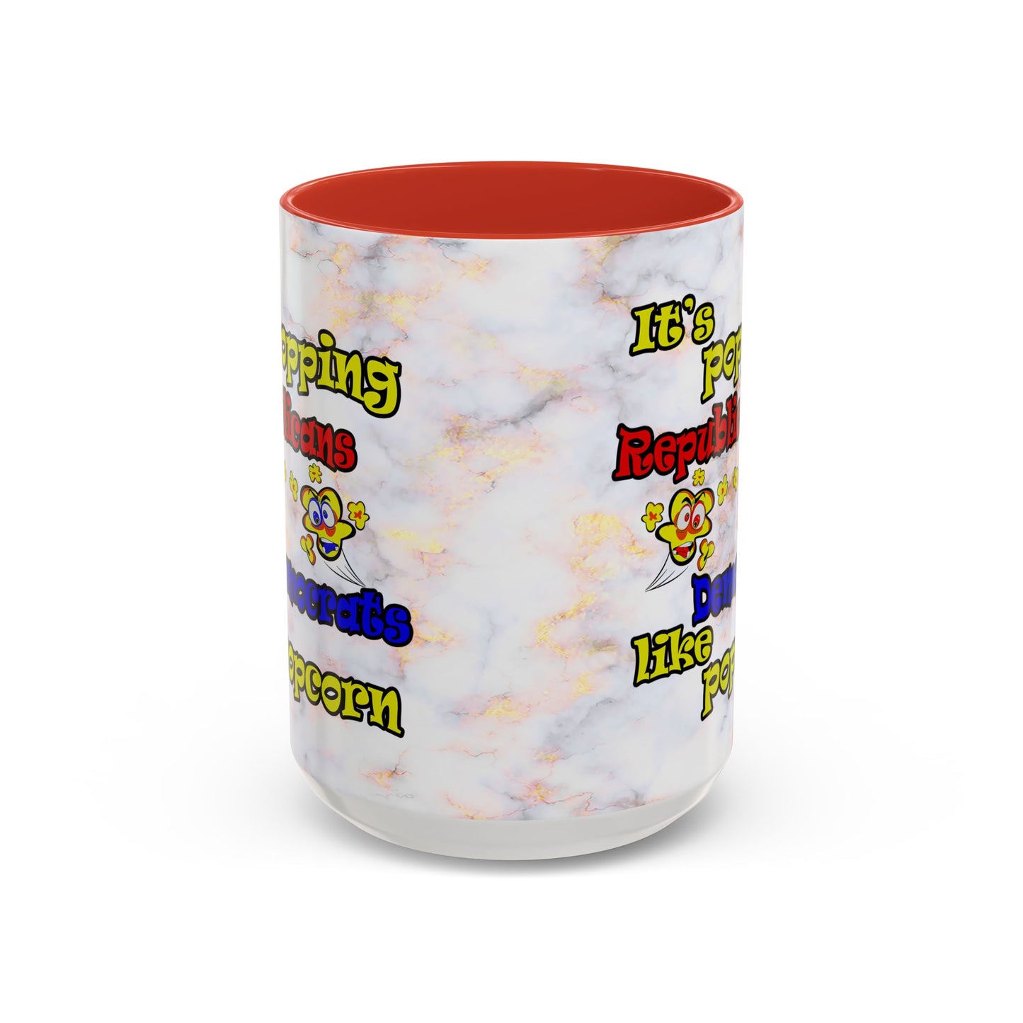 popping like popcorn - Accent Mug (white marble)