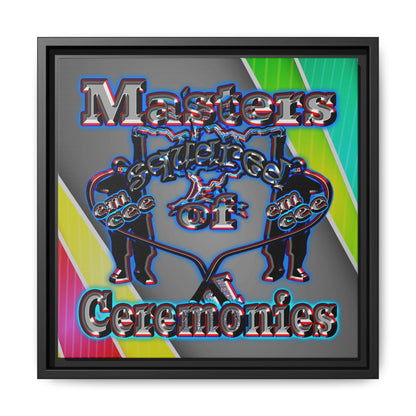 em cee squared - framed canvas art (rainbow split)