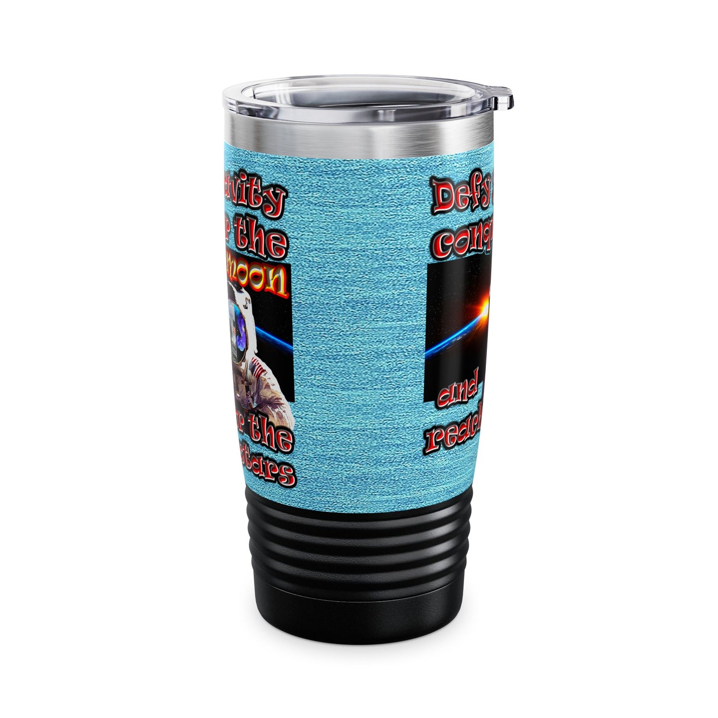 defy conquer reach - Ringneck Tumbler, 20oz (faded blue)